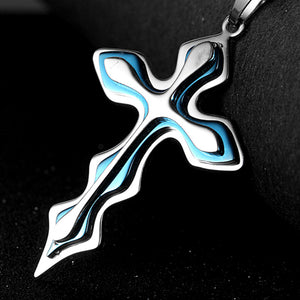 Blue Cross Pendant Necklace - Freedom Look