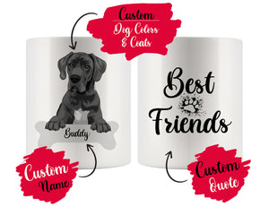 Personalized Great Dane Dog Rescue Mom Dad Mug, Best Dog Owner Gift