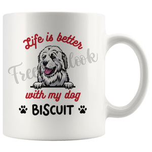 Personalized Great Pyreness Dog Mom Dad Mug, Custom Dog's Name Gift