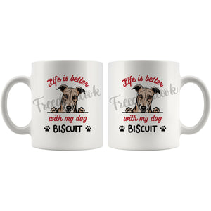 Personalized Greyhound Dog Mom Dad Mug, Custom Dog's Name Gift