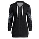 Skull Print Hoodie with Angel Wings - Freedom Look