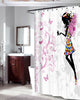 Romantic Butterfly Waterproof Bathroom Shower Curtain with Hooks - Freedom Look