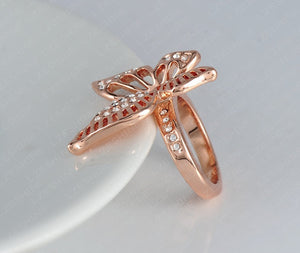 Beautiful Butterfly Rings With Austrian Crystals - Freedom Look