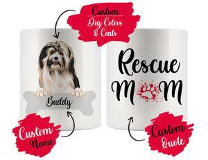 Personalized Havanese Dog Rescue Mom Dad Mug, Best Dog Owner Gift