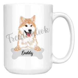 Personalized Hokkaido Dog Mom Dad Mug, Funny Dog Owner Gift