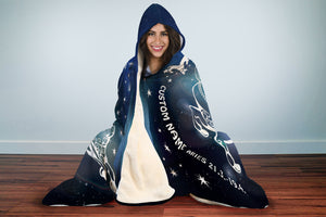 Personalized Aries Horoscope Zodiac Star Sign Hooded Blanket