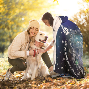 Personalized Cancer Horoscope Zodiac Star Sign Hooded Blanket