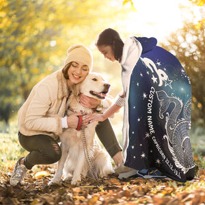 Personalized Capricorn Horoscope Zodiac Star Sign Hooded Blanket