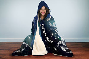 Personalized Sagittarius Horoscope Zodiac Star Sign Hooded Blanket