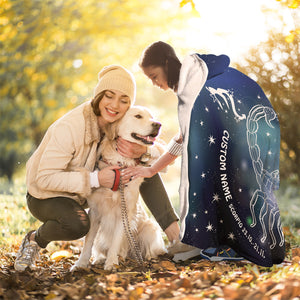 Personalized Scorpio Horoscope Zodiac Star Sign Hooded Blanket