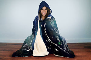 Personalized Scorpio Horoscope Zodiac Star Sign Hooded Blanket