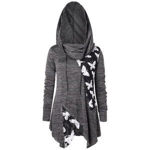 Long Sleeve Hooded Butterfly Top