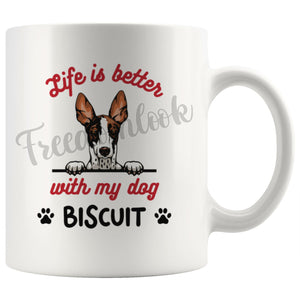 Personalized Ibizan Hound Dog Mom Dad Mug, Custom Dog's Name Gift