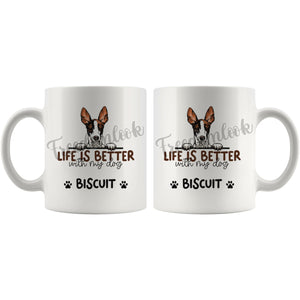 Personalized Ibizan Hound Dog Mom Dad Mug, Custom Dog's Name Gift