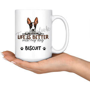 Personalized Ibizan Hound Dog Mom Dad Mug, Custom Dog's Name Gift