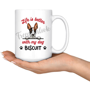 Personalized Ibizan Hound Dog Mom Dad Mug, Custom Dog's Name Gift