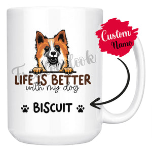 Personalized Icelandic Sheepdog Dog Mom Dad Mug, Custom Dog's Name Gift