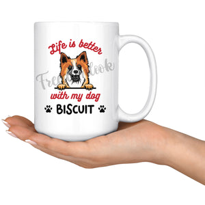 Personalized Icelandic Sheepdog Dog Mom Dad Mug, Custom Dog's Name Gift