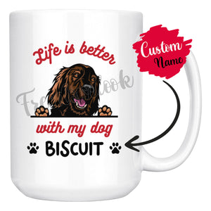 Personalized Irish Setter Dog Mom Dad Mug, Custom Dog's Name Gift