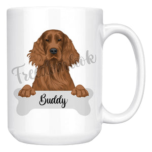 Personalized Irish Setter Dog Mom Dad Mug, Funny Dog Owner Gift