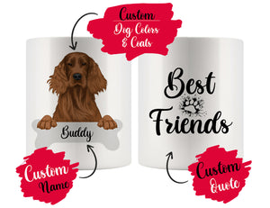 Personalized Irish Setter Dog Rescue Mom Dad Mug, Best Dog Owner Gift