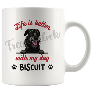 Personalized Irish Wolfhound Dog Mom Dad Mug, Custom Dog's Name Gift