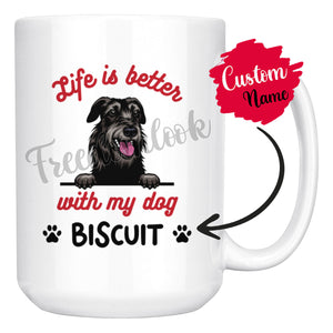 Personalized Irish Wolfhound Dog Mom Dad Mug, Custom Dog's Name Gift