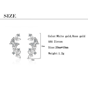 Butterfly Stud Earrings - 925 Sterling Silver - Freedom Look