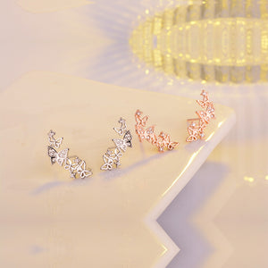 Butterfly Stud Earrings - 925 Sterling Silver - Freedom Look