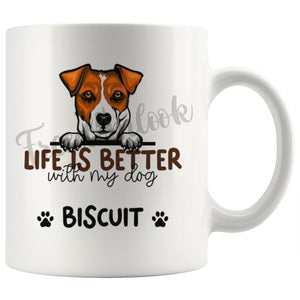 Personalized Jack Russel Terrier Dog Mom Dad Mug, Custom Dog's Name Gift