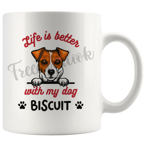 Personalized Jack Russel Terrier Dog Mom Dad Mug, Custom Dog's Name Gift