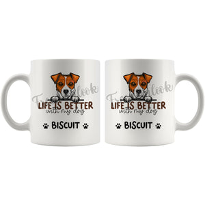 Personalized Jack Russel Terrier Dog Mom Dad Mug, Custom Dog's Name Gift