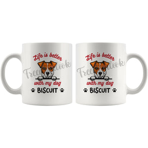 Personalized Jack Russel Terrier Dog Mom Dad Mug, Custom Dog's Name Gift