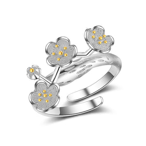 Handmade Silver Color Flower Ring - Adjustable - Freedom Look