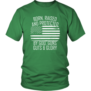 American Army US Flag Military Born Raised And Protected Women & Unisex T-Shirt