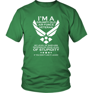 US Army Military Grumpy Old Air Force USAF Veteran Thank You Unisex T-Shirt