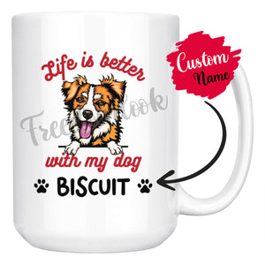 Personalized Kromfohrlander Dog Mom Dad Mug, Custom Dog's Name Gift