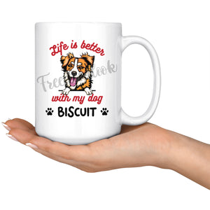 Personalized Kromfohrlander Dog Mom Dad Mug, Custom Dog's Name Gift