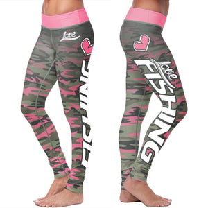 Love Fishing Pink Camo Leggings - Freedom Look