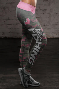 Love Fishing Pink Camo Leggings - Freedom Look