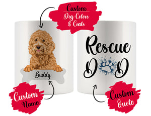 Personalized Labradoodle Dog Rescue Mom Dad Mug, Best Dog Owner Gift