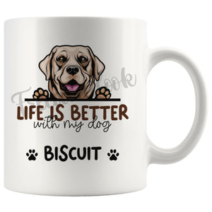Personalized Labrador Retriever 2 Dog Mom Dad Mug, Custom Dog's Name Gift