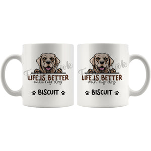 Personalized Labrador Retriever 2 Dog Mom Dad Mug, Custom Dog's Name Gift