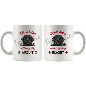 Personalized Black Lab. Retriever Dog Mom Dad Mug, Custom Dog's Name Gift