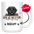 Personalized Black Lab. Retriever Dog Mom Dad Mug, Custom Dog's Name Gift