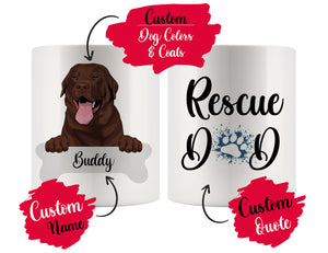 Personalized Labrador Retriever Dog Rescue Mom Dad Mug, Best Dog Owner Gift