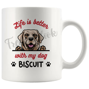 Personalized Labrador Retriever 2 Dog Mom Dad Mug, Custom Dog's Name Gift