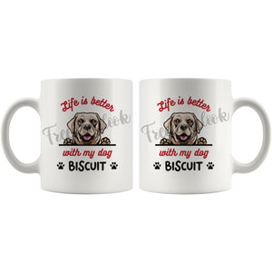 Personalized Labrador Retriever 2 Dog Mom Dad Mug, Custom Dog's Name Gift
