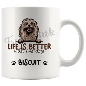 Personalized Lhasa Apso Dog Mom Dad Mug, Custom Dog's Name Gift