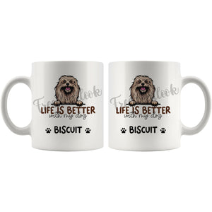 Personalized Lhasa Apso Dog Mom Dad Mug, Custom Dog's Name Gift